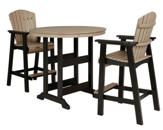Signature Design by Ashley® Fairen Trail 3-Piece Black/Driftwood Bar Table Set-0