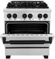 ZLINE Autograph Edition Legacy 30" Stainless Steel Pro Style Dual Fuel Range with Matte Black Accents-2