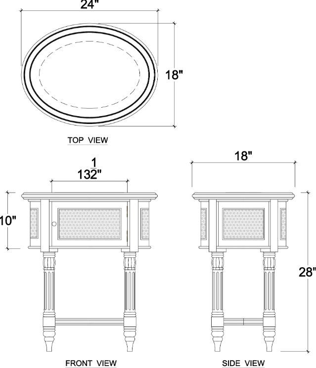 Bramble Customizable Montego Oval Side Table-1