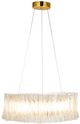 A & B Home Clear/Gold Rippled Pleated Chandelier-0