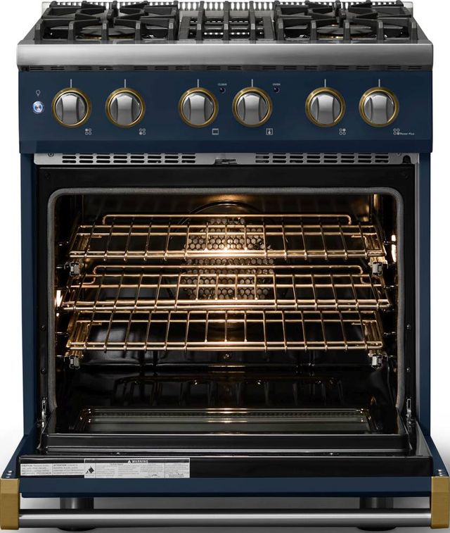 Viking® 5 Series 30" Slate Blue Pro Style Dual Fuel (LP) Range with Polished Chrome Trim-1