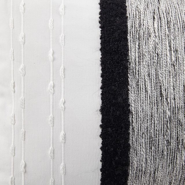 Olliix by INK+IVY Kai Black and White Cotton Oblong Pillow-3