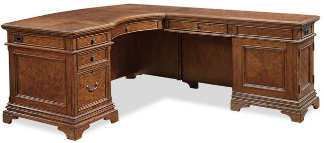 aspenhome® Hawthorne 2-Piece Carmel Brown 66" Desk-0