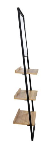 StyleCraft Natural Decorative Wall Shelf with Mirror-1