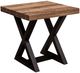 Signature Design by Ashley® Wesling Light Brown End Table with Black Trestle Legs-0