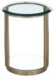 Michael Amini® Houston Glass Top Chairside Table with Brushed Gold Base-2