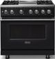 Viking® 5 Series 36" Onyx Pro Style Dual Fuel (LP) Range with Polished Chrome Trim-0