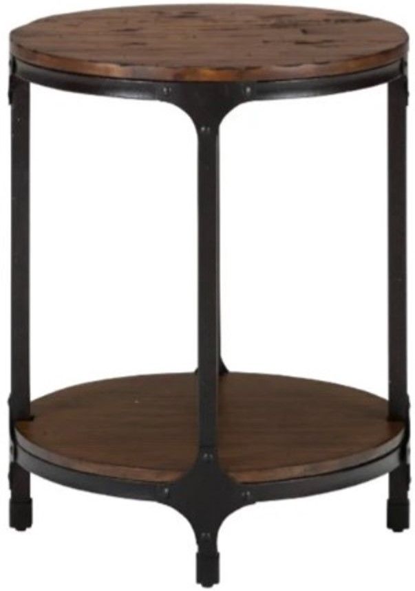 Jofran Inc. Urban Nature Black/Brown Round Chairside Table-0