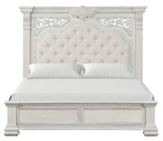 Furniture of America® Promenade 4-Piece Wire Brushed White Queen Bedroom Set-3