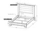 International Furniture Direct Antique Distressed Wood Queen Low Profile Platform Bed Footboard with Rails-3