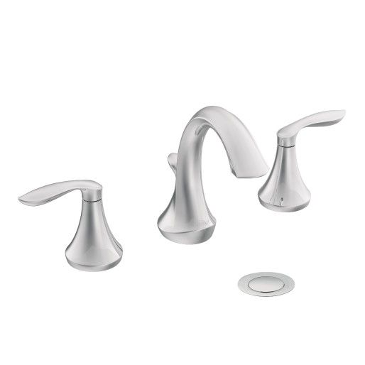 Moen® Eva Chrome Two-Handle High Arc Bathroom Faucet-1