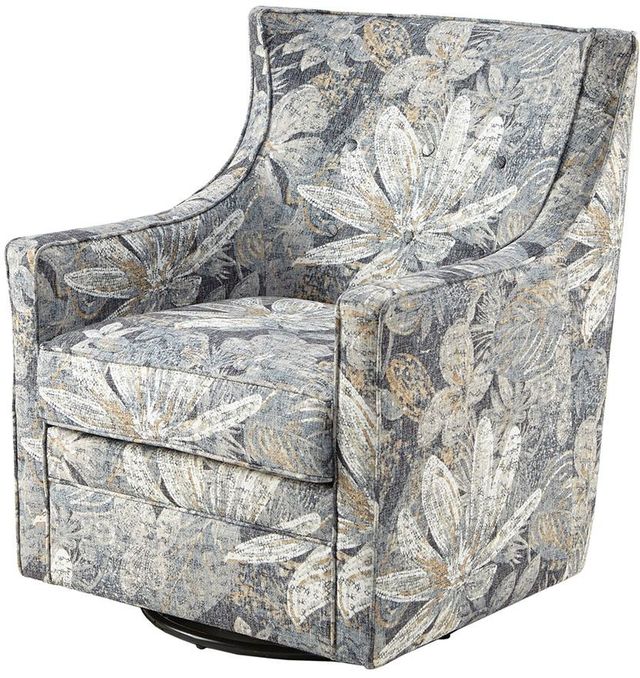 Olliix by Madison Park Blue Multi Alana Curve Back Swivel Glider Chair-1