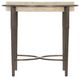 Bernhardt Barclay White Travertine Side Table with Antique Pewter Base-2