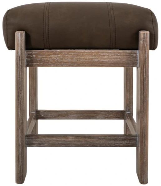 International Furniture Direct Balam Brown/Stained White Accent Stool-1