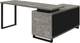 Monarch Specialties Inc. Black/Grey Concrete L Shaped Computer Desk-1