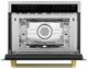 ZLINE Autograph Edition 24" 1.6 Cu. Ft. Stainless Steel Built-in Convection Microwave Oven with Polished Gold Helix Handle-4