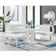 Armen Living Amanda 3-Piece White Rectangular Dining Set-4