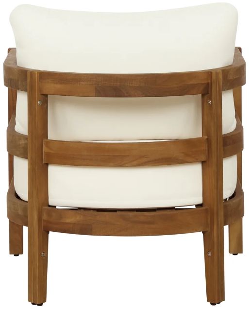 Linon Surfside Beige/Brown Acacia/Fabric Outdoor Club Chair-4