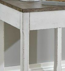 Liberty Furniture Magnolia Manor Antique White Corner Filler with Weathered Brown Top-2