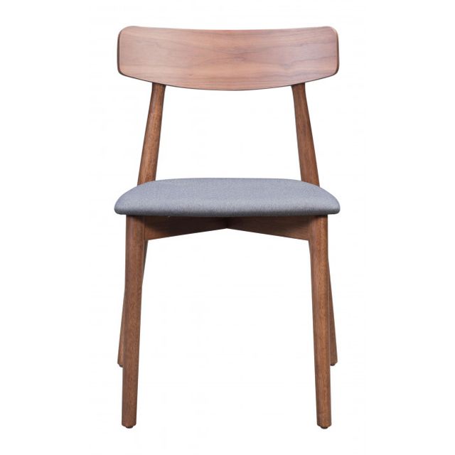 Zuo® Modern Newman Walnut/Gray Dining Chair-2