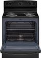 Amana® 30" Black Freestanding Electric Range with SpillSaver™ Upswept Cooktop and Easy Clean Glass Door-1