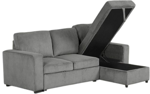 Furniture of America® Yves 2-Piece Dark Gray L-Shape Sectional-2
