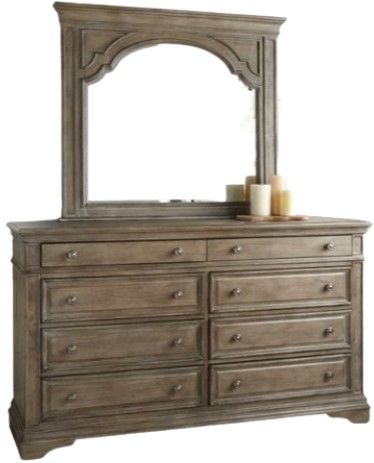 Steve Silver Co. Highland Park Waxed Driftwood Dresser Mirror Set-0