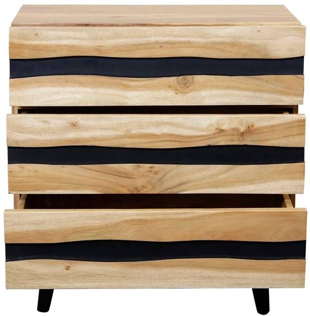 StyleCraft Black/Brown 3-Door Chest-1