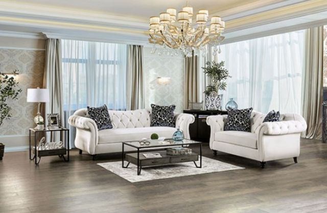 Furniture of America® Antoinette White Sofa-1