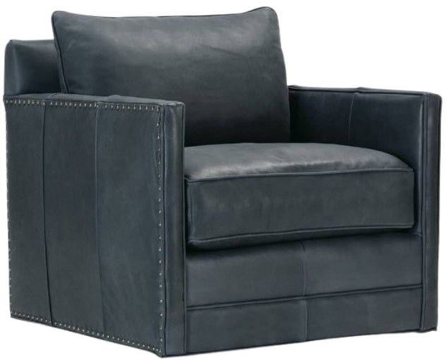 Rowe® Customizable Springfield Leather Swivel Chair-0