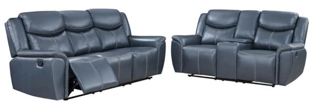 Coaster® Sloane 2-Piece Blue Upholstered Manual Reclining Living Room Set-0