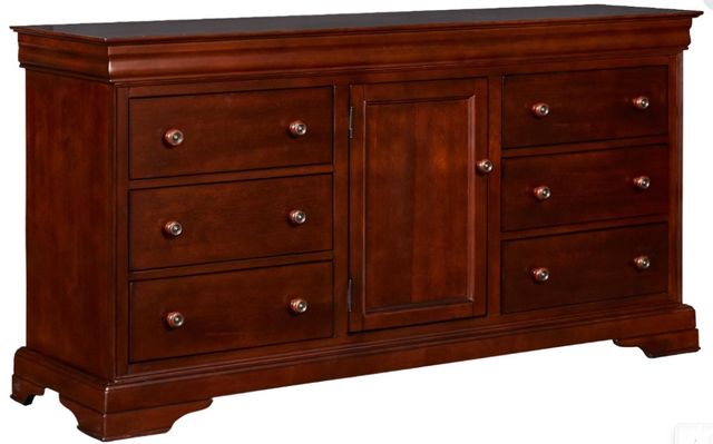 New Classic® Home Furnishings Versailles Cherry Dresser and Mirror Set-1