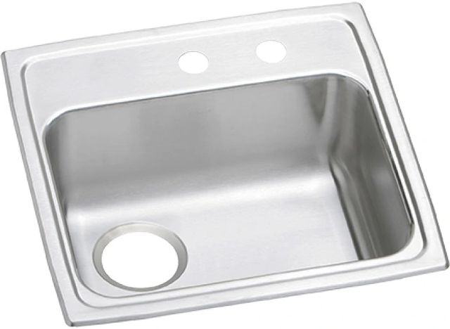 Elkay Celebrity® Brushed Satin Stainless Steel 20" x 19" x 6" MR2-Hole Single Bowl Drop-in ADA Sink with Quick-clip and Left Drain-0