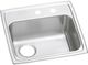 Elkay Celebrity® Brushed Satin Stainless Steel 20" x 19" x 6" MR2-Hole Single Bowl Drop-in ADA Sink with Quick-clip and Left Drain-0