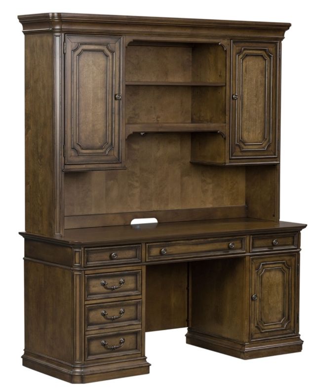 Liberty Furniture Amelia Antique Toffee Junior Executive Credenza Set-0