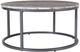 Jofran Inc. Wynn Beige Marble Round Cocktail Table with Gunmetal Base-0