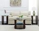 Elements International Elsa Glass Top Coffee Table with Espresso Base-4
