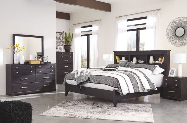 Signature Design by Ashley® Reylow Dark Brown King Bookcase Bed-3