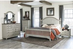 Mazin Furniture Mossbrook Light Gray Eastern King Bed-3