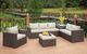 Furniture of America® Davina 5-Piece Beige/Brown Fabric/Faux Rattan Outdoor Patio Set with Ottoman and Storage-3