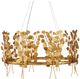 Currey & Company Golden Eucalyptus Contemporary Gold Leaf Round Chandelier-1