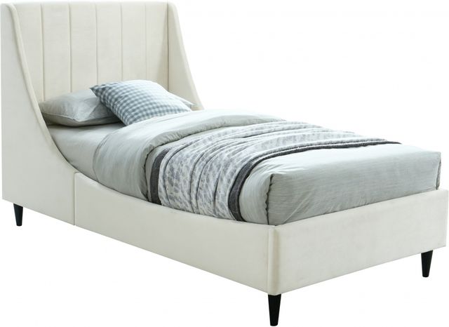 Meridian Furniture Eva Cream Twin Upholstered Panel Bed-0