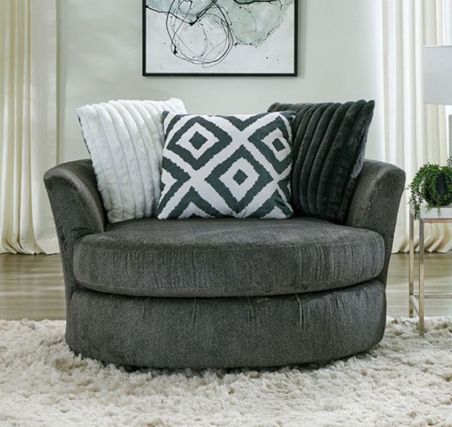 Furniture of America® Loughlin Gun Metal Swivel Chair-1