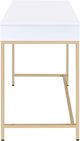 ACME Furniture Ottey White High Gloss Vanity Desk with Gold Base-4