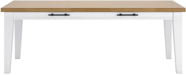 DAMAGED *** Signature Design by Ashley® Ashbryn White Dining Table with Natural Base-1