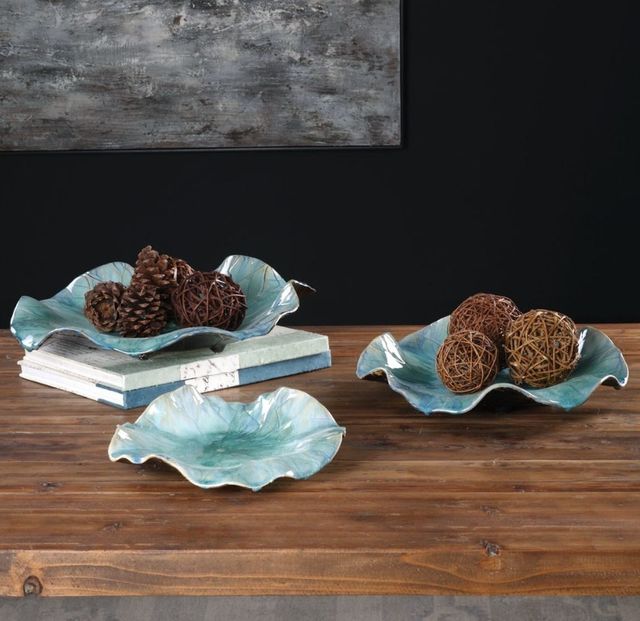 Uttermost® Abella 3-Piece Aqua Wall Decor Set-2