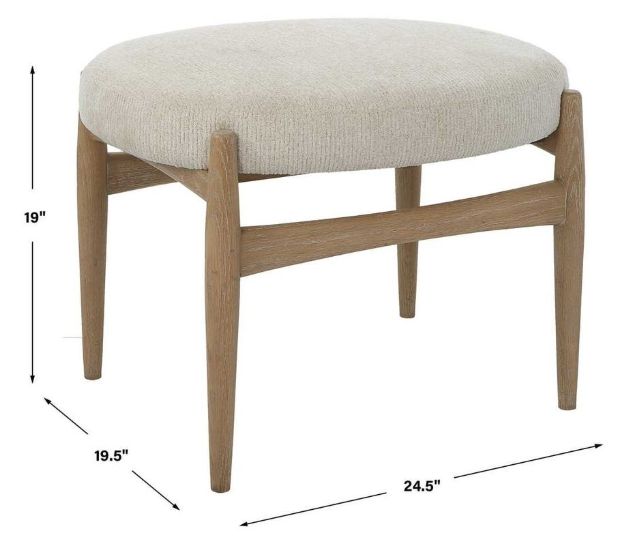 Uttermost® Acrobat Brown/Off-White Small Bench-2