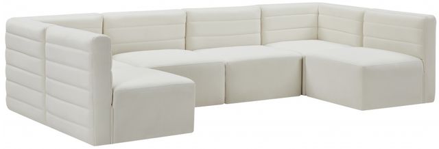 Meridian Furniture Quincy 6-Piece Cream Armless Modular Sectional-0