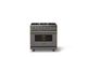 Viking® 5 Series 36" Damascus Gray Pro Style Dual Fuel (NG) Range with Brushed Brass Trim-3