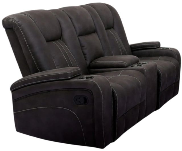 Furniture of America® Amirah Dark Gray Manual Glider Reclining Loveseat-0